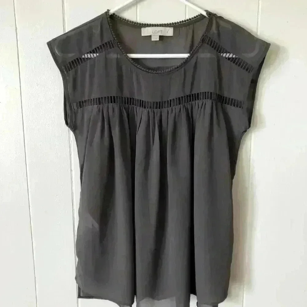 LOFT Women’s Short Sleeve Polyester Top Blouse Size S